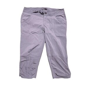 PrAna Jasmine Knicker Cropped Capri Pants  Womens Sz 8 Grey Lightweight Hiking